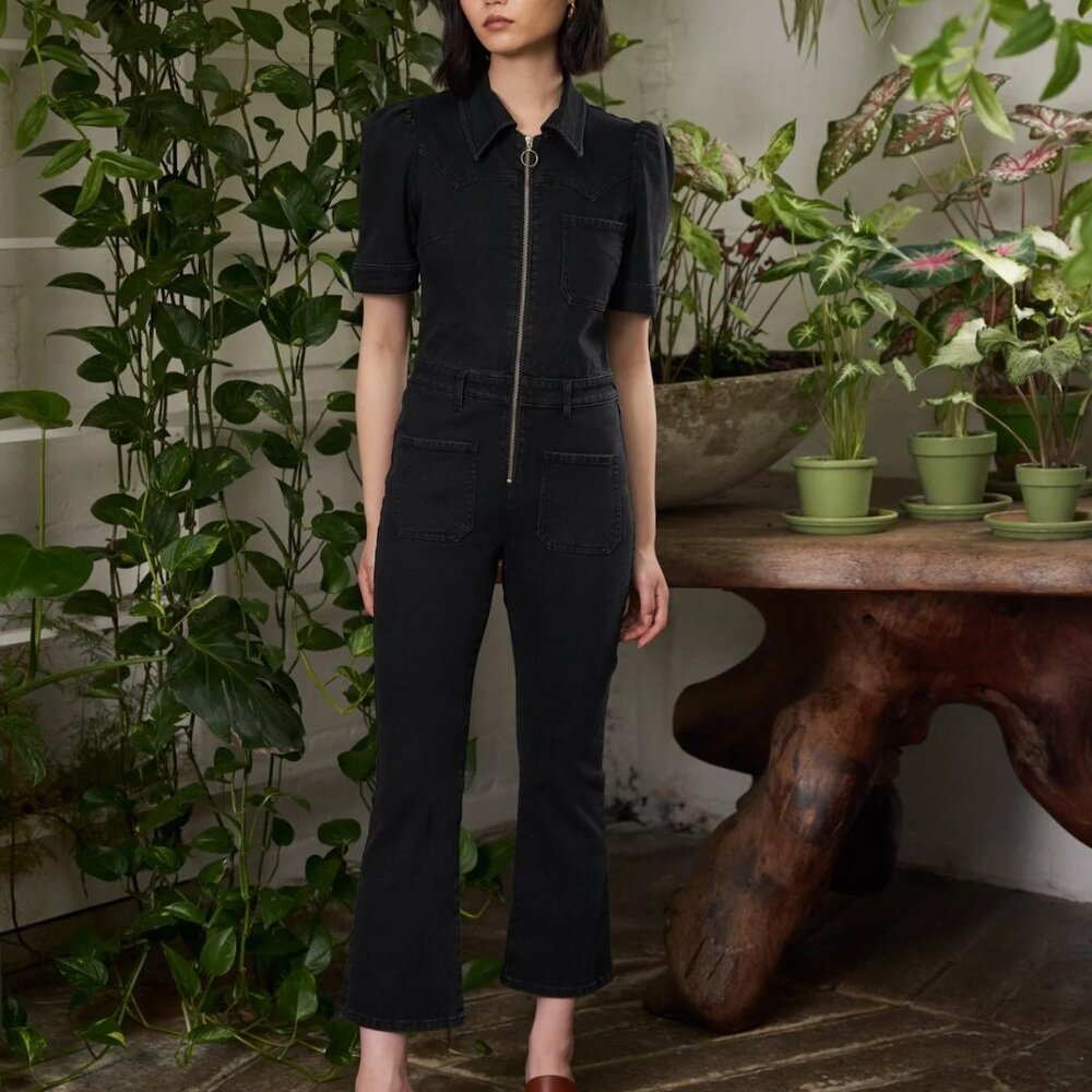 Seventy + Mochi Kit All in One Black Denim Jumpsuit